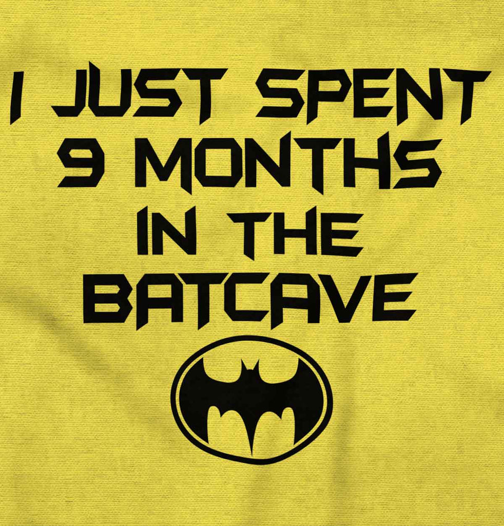9 Months in Batcave Romper Bodysuit-Direct To Garment Print-Brisco Baby