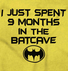 9 Months in Batcave Romper Bodysuit-Direct To Garment Print-Brisco Baby