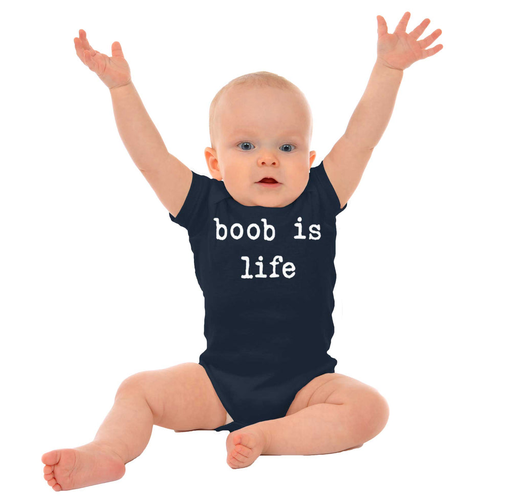 Boob Is Life Romper Bodysuit-Direct To Garment Print-Brisco Baby