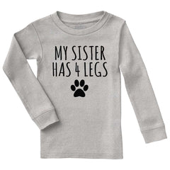 Sister has 4 legs Solid Baby Pajama Top-Direct To Garment Print-Brisco Baby