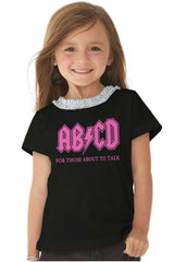 AB CD Toddler Ruffled Trim T-Shirt-Direct To Garment Print-Brisco Baby