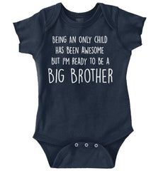Ready To Be A Big Brother Romper Bodysuit-Direct To Garment Print-Brisco Baby