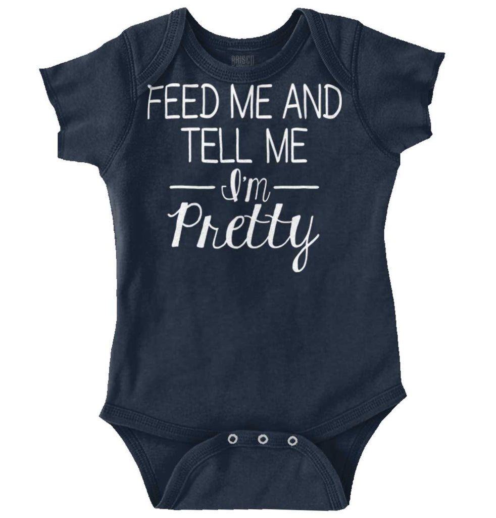 Tell Me I'm Pretty Romper Bodysuit-Direct To Garment Print-Brisco Baby