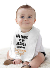 Nana Guardian Angel Infant Baby Bib-Direct To Garment Print-Brisco Baby