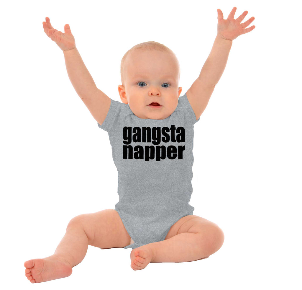 Gangsta Napper Romper Bodysuit-Direct To Garment Print-Brisco Baby