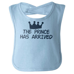 The Prince Has Arrived Infant Baby Bib-Direct To Garment Print-Brisco Baby