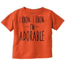 I Know I'm Adorable Infant Toddler T Shirt-Direct To Garment Print-Brisco Baby