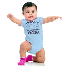 Popped Out of Vagina Romper Bodysuit-Direct To Garment Print-Brisco Baby