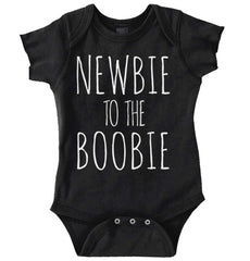 Newbie Boobie Romper Bodysuit-Direct To Garment Print-Brisco Baby