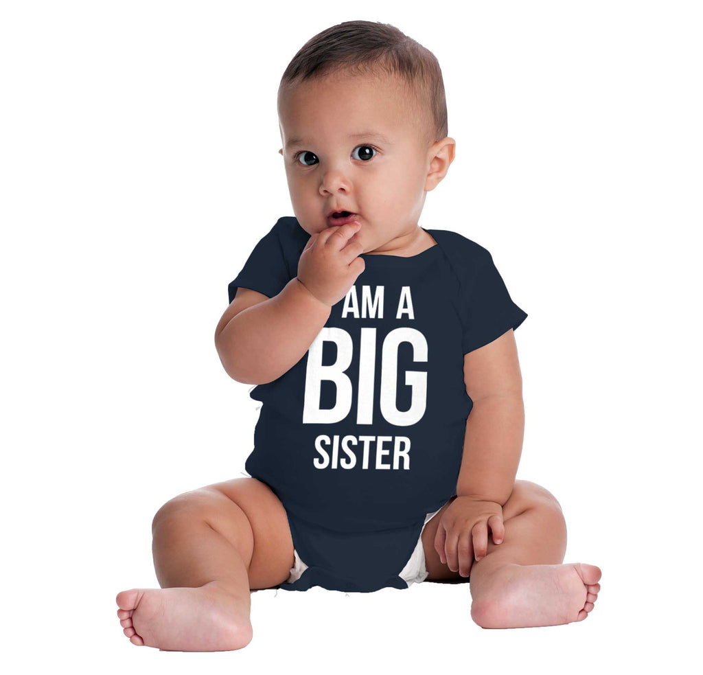 I Have A Big Sister Romper Bodysuit-Direct To Garment Print-Brisco Baby