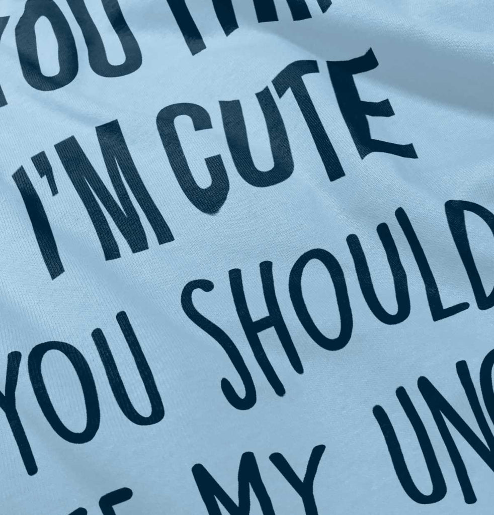 Think I'm Cute See My Uncle Infant Baby Bib-Direct To Garment Print-Brisco Baby