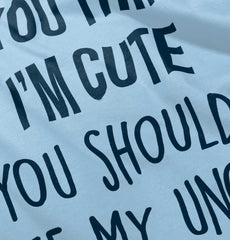 Think I'm Cute See My Uncle Infant Baby Bib-Direct To Garment Print-Brisco Baby