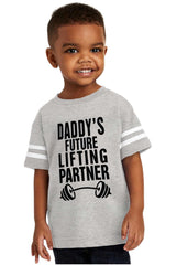 Lifting Partner Toddler Football Jersey Tee-Direct To Garment Print-Brisco Baby