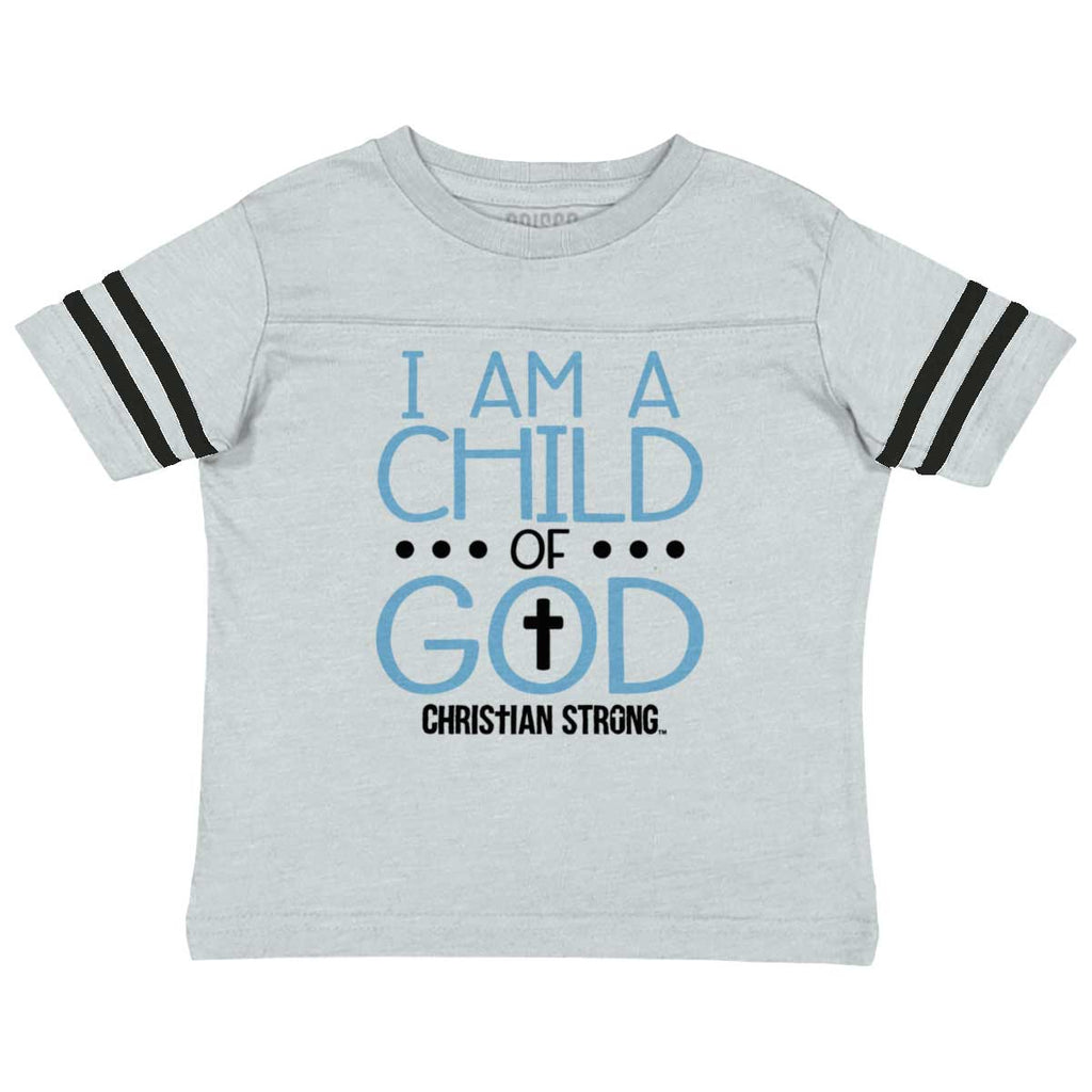 Cross Of God Toddler Football Jersey Tee-Direct To Garment Print-Brisco Baby