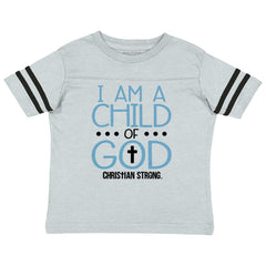 Cross Of God Toddler Football Jersey Tee-Direct To Garment Print-Brisco Baby