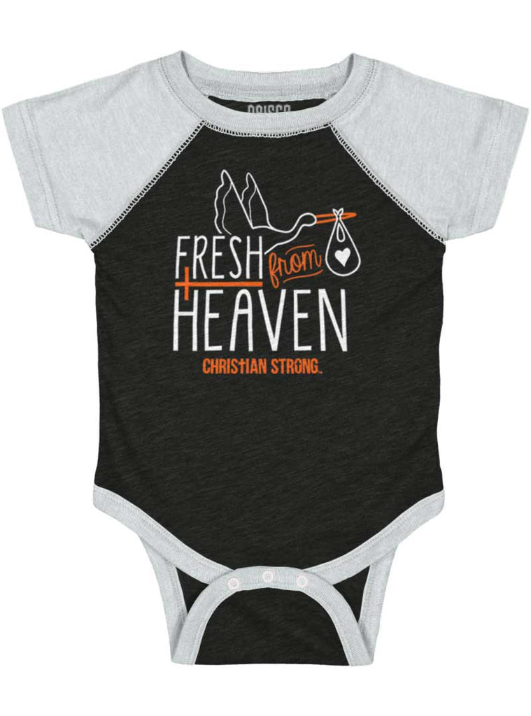 Fresh From Heaven Raglan Romper Bodysuit-Direct To Garment Print-Brisco Baby