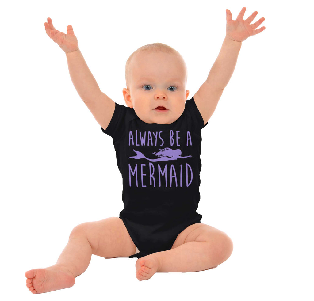 Always Be A Mermaid Romper Bodysuit-Direct To Garment Print-Brisco Baby