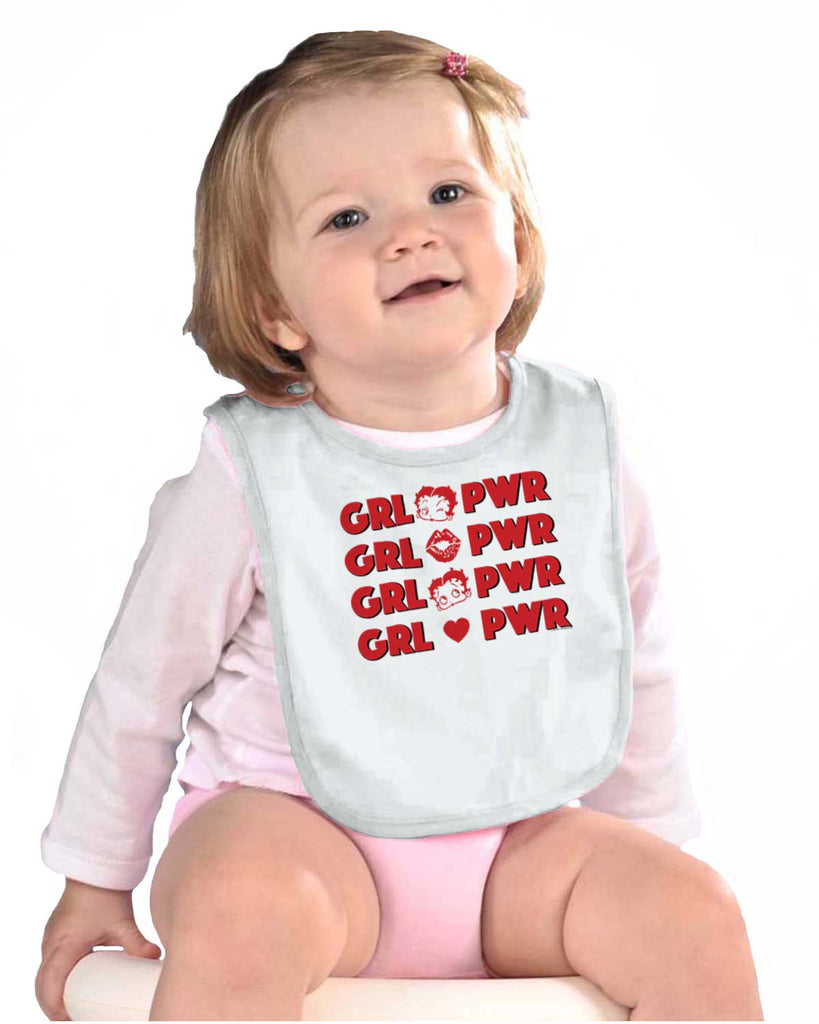 Girl Power Infant Baby Bib-Direct To Garment Print-Brisco Baby