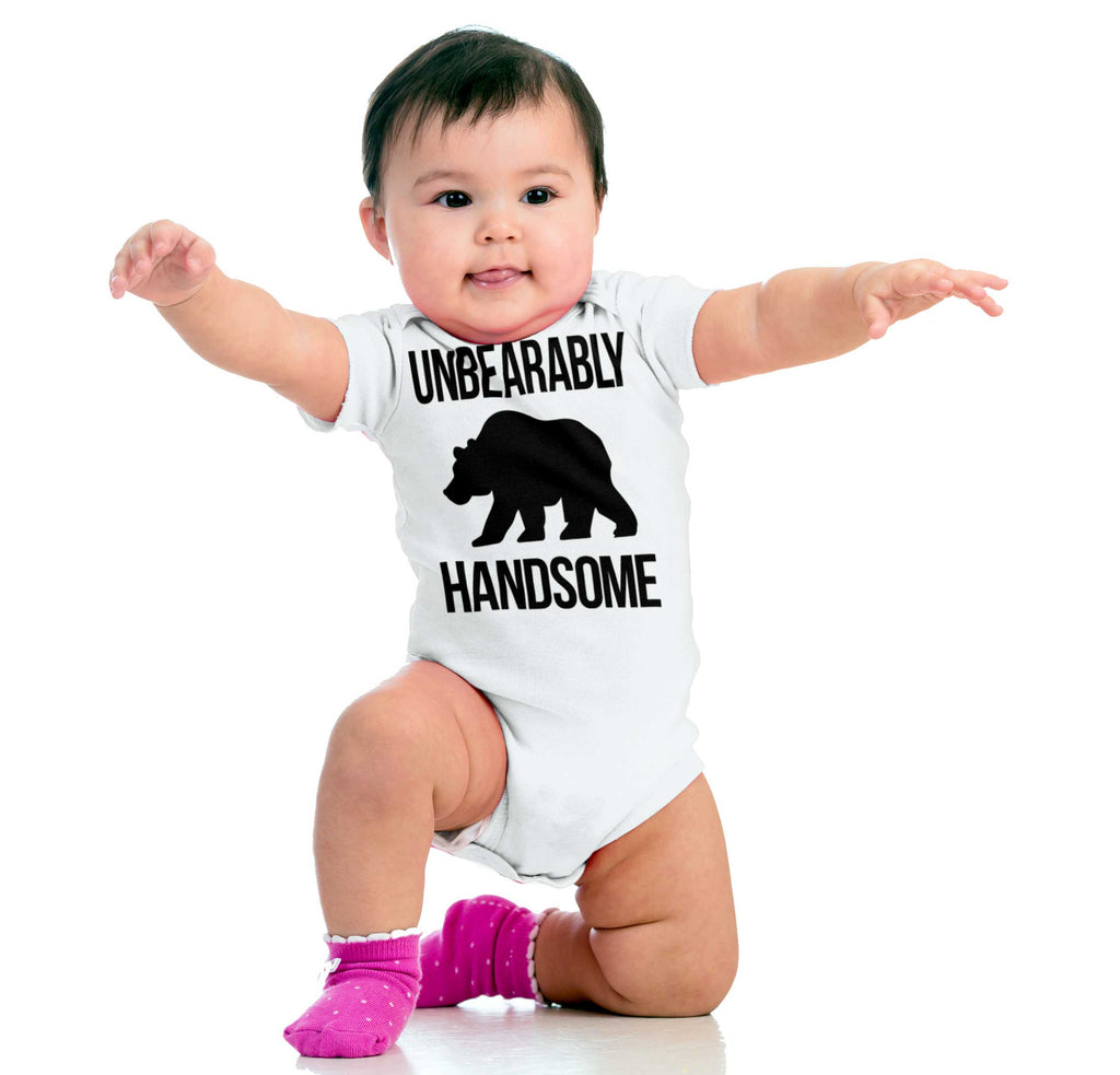 Unbearably Handsome Romper Bodysuit-Direct To Garment Print-Brisco Baby