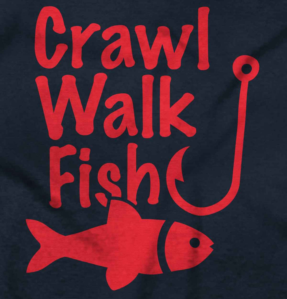 Crawl Walk Fish Baby Ruffled Trim Romper-Direct To Garment Print-Brisco Baby