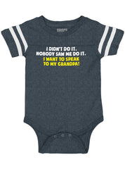 I Didn't Do It Football Romper Bodysuit-Direct To Garment Print-Brisco Baby