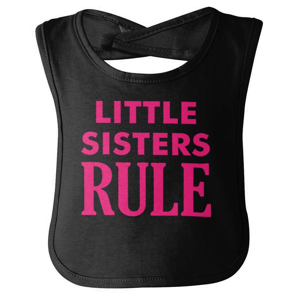 Little Sisters Rule Infant Baby Bib-Direct To Garment Print-Brisco Baby