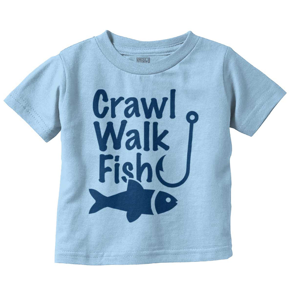 Crawl Walk Fish Infant Toddler T Shirt-Direct To Garment Print-Brisco Baby