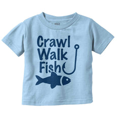 Crawl Walk Fish Infant Toddler T Shirt-Direct To Garment Print-Brisco Baby