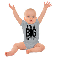 I Am A Big Brother Romper Bodysuit-Direct To Garment Print-Brisco Baby