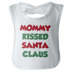 Mommy Kissed Santa Claus Infant Baby Bib-Direct To Garment Print-Brisco Baby