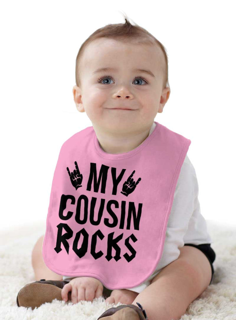 My Cousin Rocks Infant Baby Bib-Direct To Garment Print-Brisco Baby