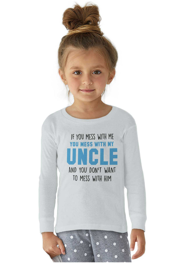 Mess With My Uncle Solid Long Sleeve T-Direct To Garment Print-Brisco Baby