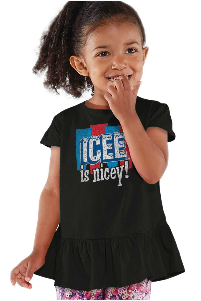 Icee Is Nicey Toddler Ruffle Bottom Tee-Direct To Garment Print-Brisco Baby