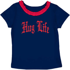 Hug Life Toddler Ruffled Trim T-Shirt-Direct To Garment Print-Brisco Baby