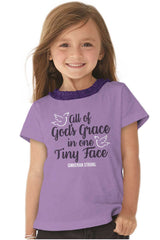 Gods Grace Tiny Face Toddler Ruffled Trim T-Shirt-Direct To Garment Print-Brisco Baby