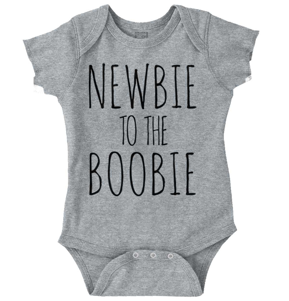 Newbie Boobie Romper Bodysuit-Direct To Garment Print-Brisco Baby