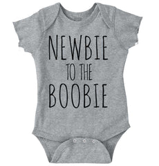 Newbie Boobie Romper Bodysuit-Direct To Garment Print-Brisco Baby