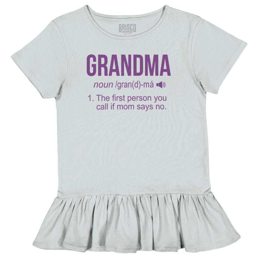 Grandma Toddler Ruffle Bottom Tee-Direct To Garment Print-Brisco Baby