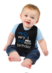 Very First Birthday Infant Baby Bib-Direct To Garment Print-Brisco Baby