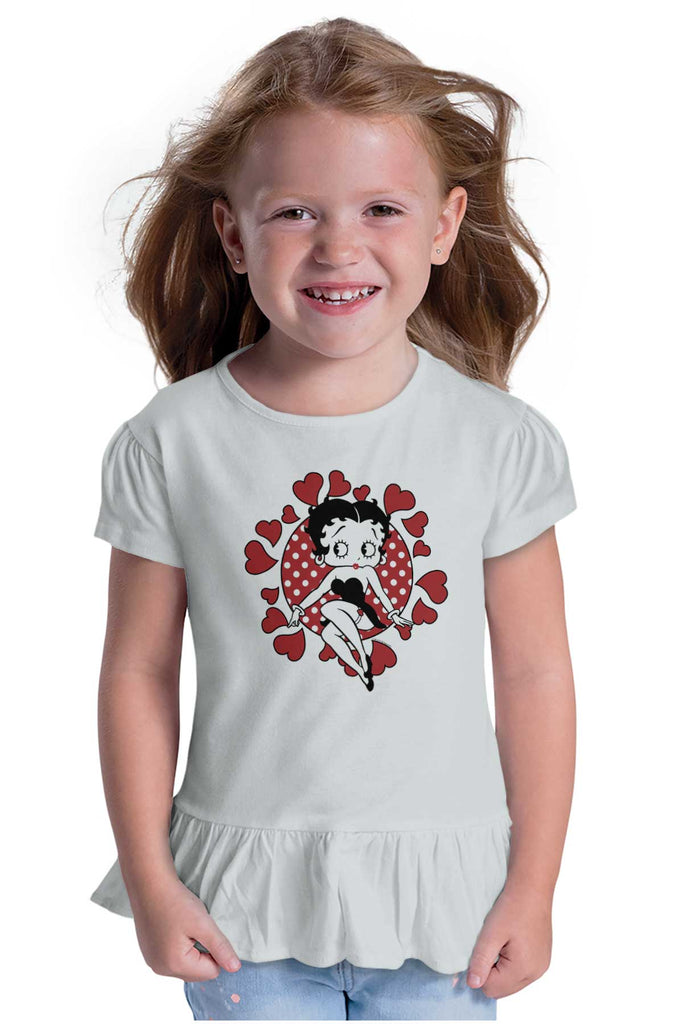 Vintage Betty Toddler Ruffle Bottom Tee-Direct To Garment Print-Brisco Baby