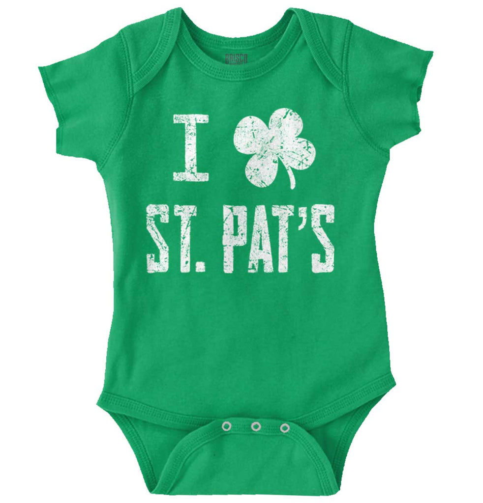 Love St. Pat's Romper Bodysuit-Direct To Garment Print-Brisco Baby