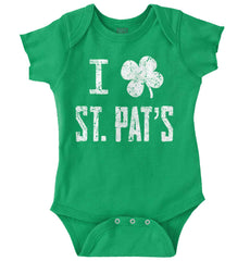 Love St. Pat's Romper Bodysuit-Direct To Garment Print-Brisco Baby