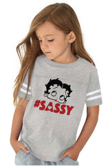 Cartoon Sassy Toddler Football Jersey Tee-Direct To Garment Print-Brisco Baby