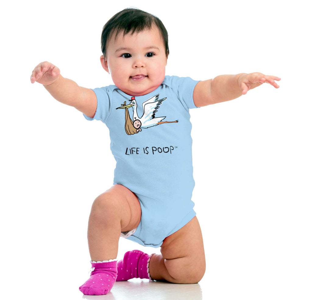 Stork Romper-Direct To Garment Print-Brisco Baby
