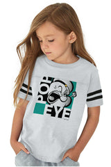 Popeye Pop Art Toddler Football Jersey Tee-Direct To Garment Print-Brisco Baby