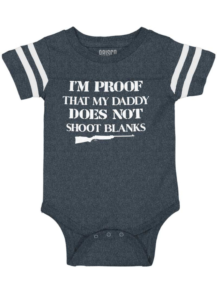 Shoot Blanks Football Romper Bodysuit-Direct To Garment Print-Brisco Baby