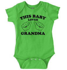 Baby Loves Grandma Romper Bodysuit-Direct To Garment Print-Brisco Baby