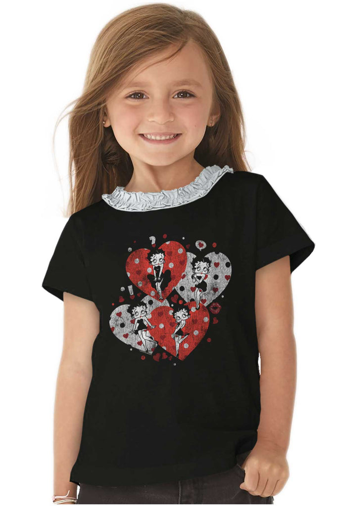 Betty Love Toddler Ruffled Trim T-Shirt-Direct To Garment Print-Brisco Baby