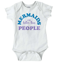 Mermaids Are Better Romper Bodysuit-Direct To Garment Print-Brisco Baby