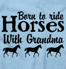 Born To Ride Horses With Grandma Infant Baby Bib-Direct To Garment Print-Brisco Baby